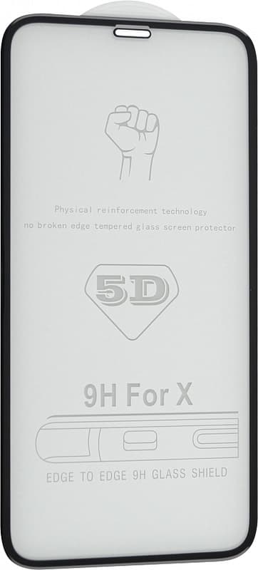 Защитное стекло 3D iPhone X,XS,11 Pro (Крафт) черное
