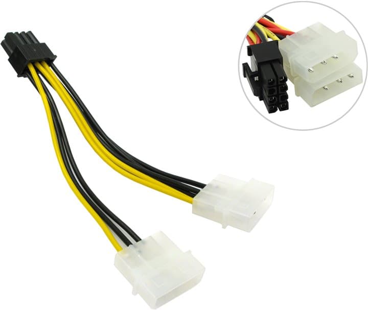 Переходник 8-PIN - MOLEX (4pin) X2