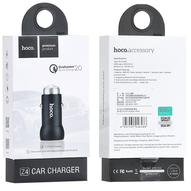 АЗУ Hoco Z4 (Quick charge 2.0) черный