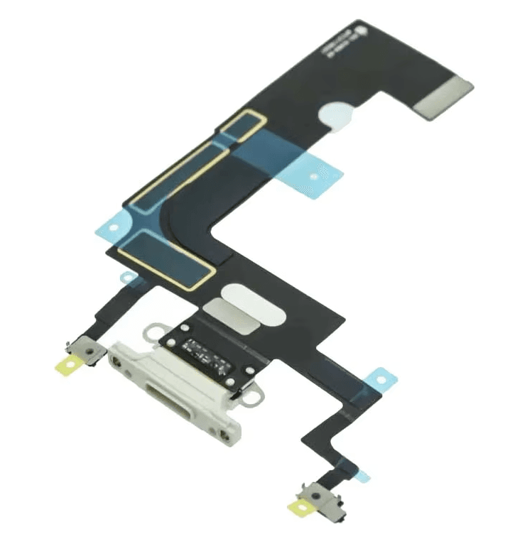 Шлейф для iPhone XR + разъем зарядки + микрофон (черный) (100% components)
