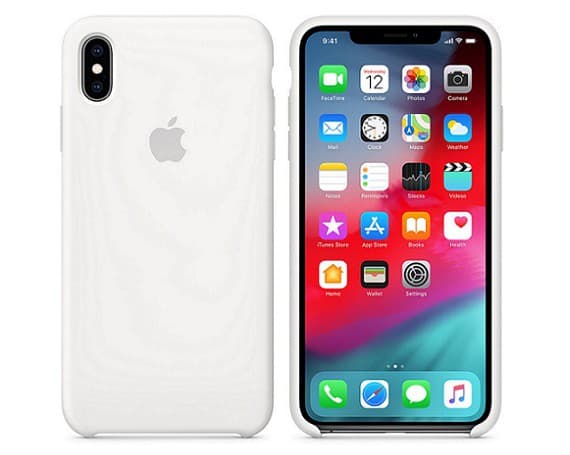 Чехол iPhone XS Max Silicone Case (белый)