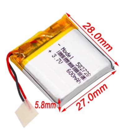 АКБ MP3 Bluetooth 3,7В 600 мАч 582728 (257mm x 258mm x 5mm)
