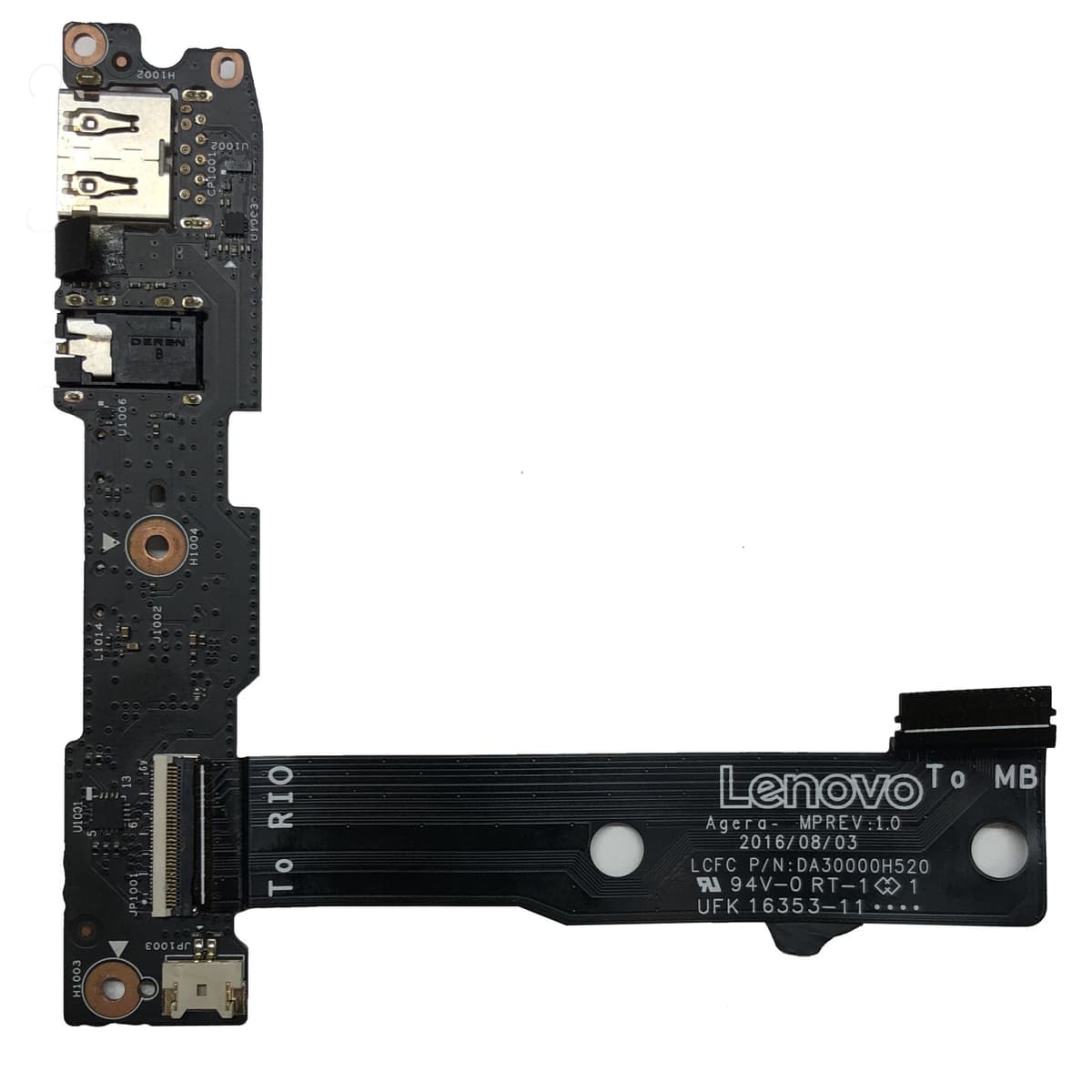 Плата кнопки включения USB, Auduo со шлейфом ноутбука Lenovo YOGA 910-13IKB
