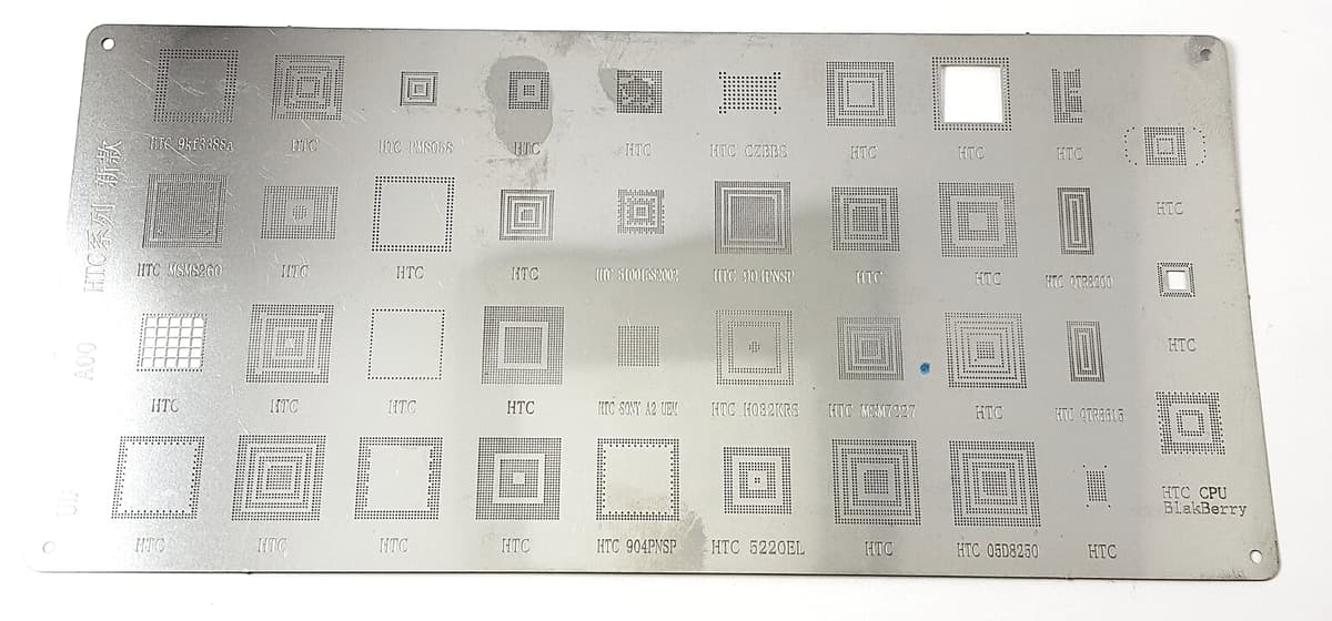 BGA-REBALL ТРАФАРЕТ A00 HTC, 39 в 1