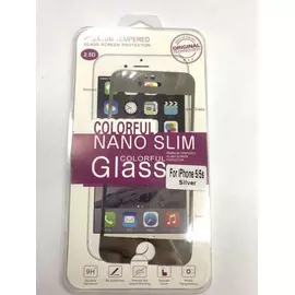 Защитное стекло цветное серебро iPhone 5/5C/5S комплект:SHOP.IT-PC