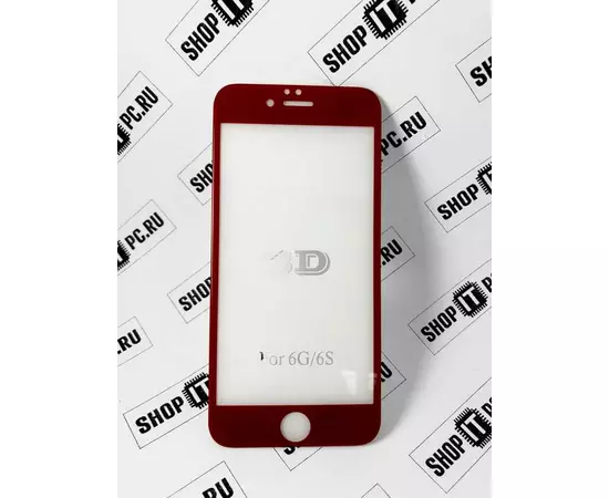 Защитное стекло 3D iPhone 6, 6S красное:SHOP.IT-PC