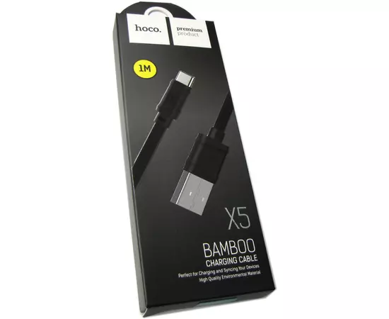 Кабель Hoco X5 Bamboo Type-C USB, 1m черный:SHOP.IT-PC