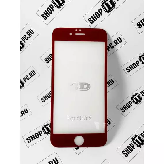 Защитное стекло 3D iPhone 6, 6S красное:SHOP.IT-PC